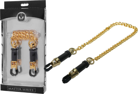 Deluxe Adjustable Nipple Clamps – Gold Barrel Style Sensation Play Accessory > Sex Toys > Nipple Clamps