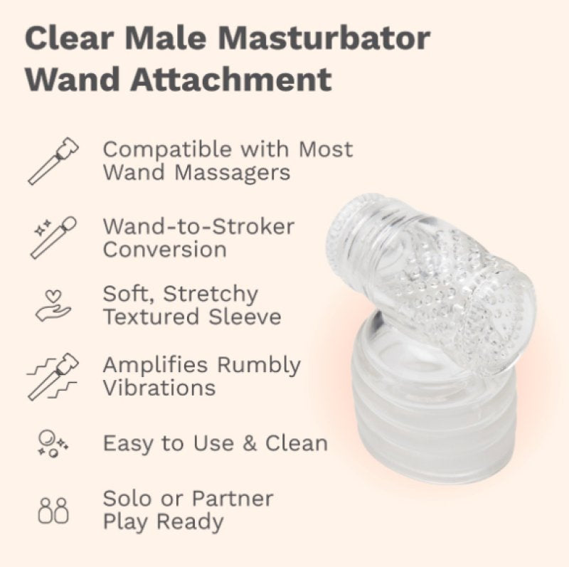 Le Wand Clear Male Masturbator – Transparent Silicone Wand Attachment > Sex Toys > Massage Wands