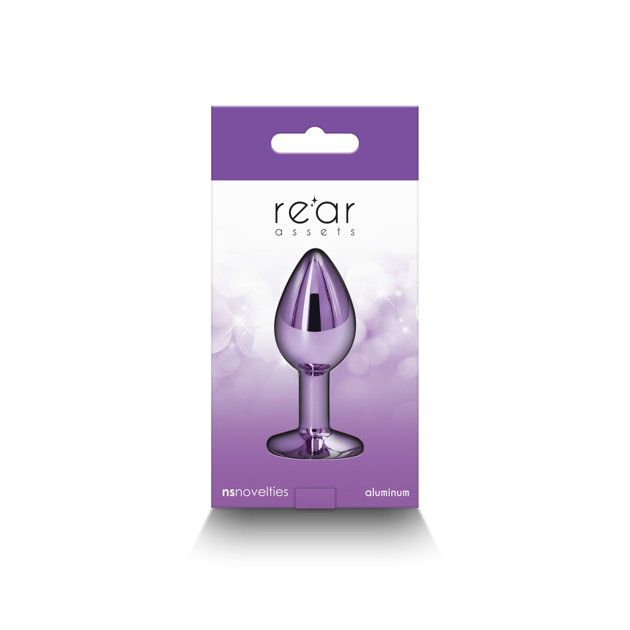 Rear Assets Small Purple 7.1 cm Metal Butt Plug with Gem Base > Anal Range > Jewel Butt Plugs