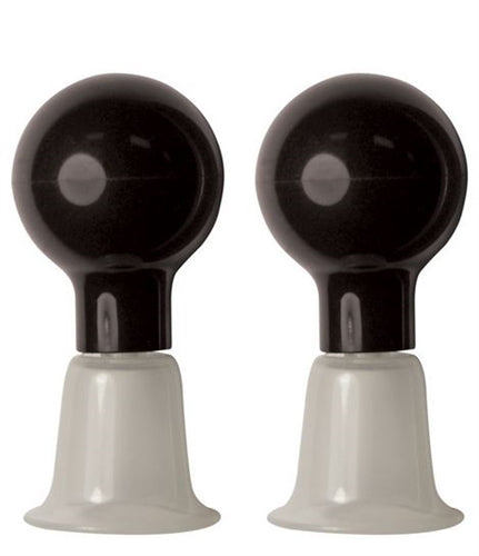 Sex & Mischief Nipple Suckers Set of Two with Black Suction Cups and Clear Nipple Clips Black Nipple Stimulators