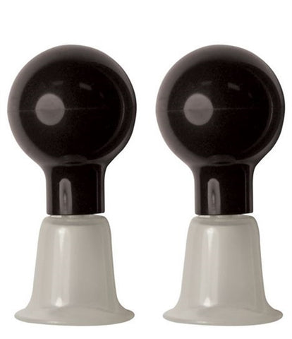Sex & Mischief Nipple Suckers Set of Two with Black Suction Cups and Clear Nipple Clips Black Nipple Stimulators
