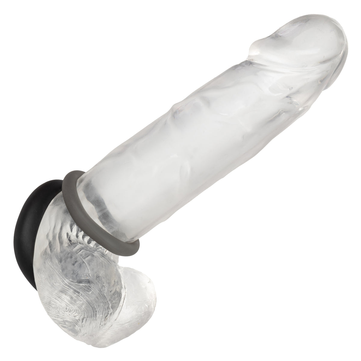 Alpha Liquid Silicone Prolong Set of 2 Stretchy Comfortable Rings in Black, Small 0.75” and Large 1” Diameter > Cock Ring > Sets