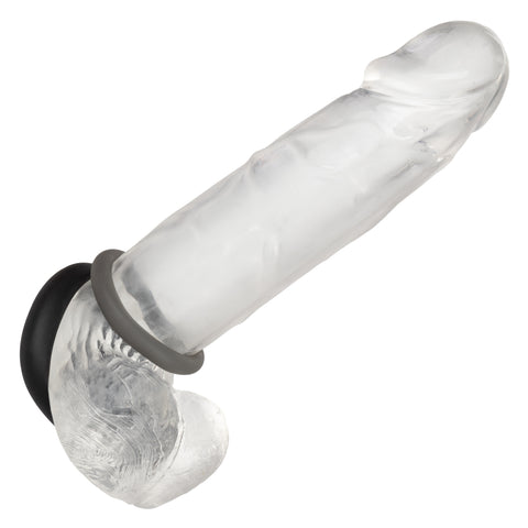 Alpha Liquid Silicone Prolong Set of 2 Stretchy Comfortable Rings in Black, Small 0.75” and Large 1” Diameter COCK RING Set