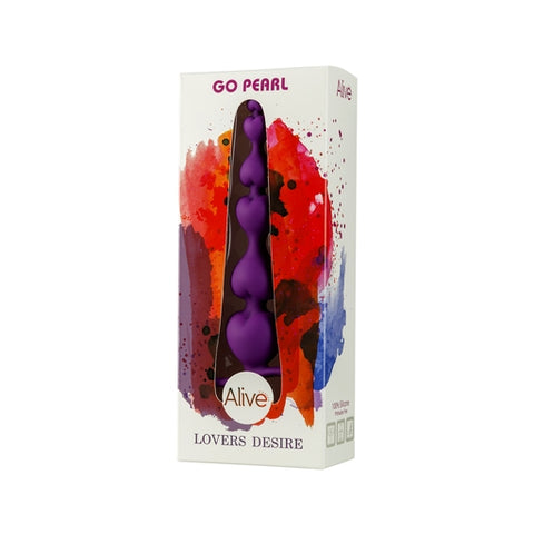 Alive Go Pearl Silicone Anal Beads Lilac 18cm Length 3.1cm Diameter Waterproof IPX8 Default Title > Anal Range > Anal Beads