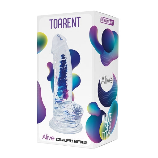 Alive Torrent Jelly Dildo 8 Inch Transparent Extra Slippery Super Soft Default Title Strokers - Manual
