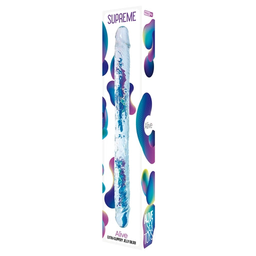 Alive Supreme Jelly Dildo 15 Inch Translucent Double Dong Flexible Waterproof Default Title > Dildos > Double Dildos