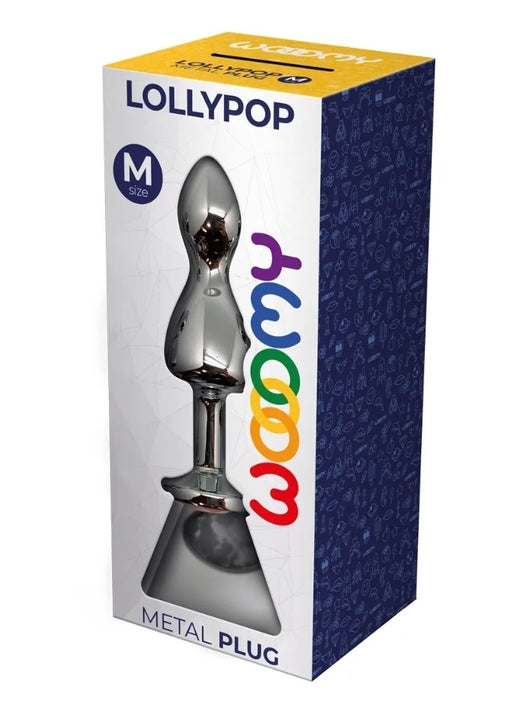 Wooomy Lollypop Double Ball Metal Plug White Medium Default Title > Anal Range > Jewel Butt Plugs