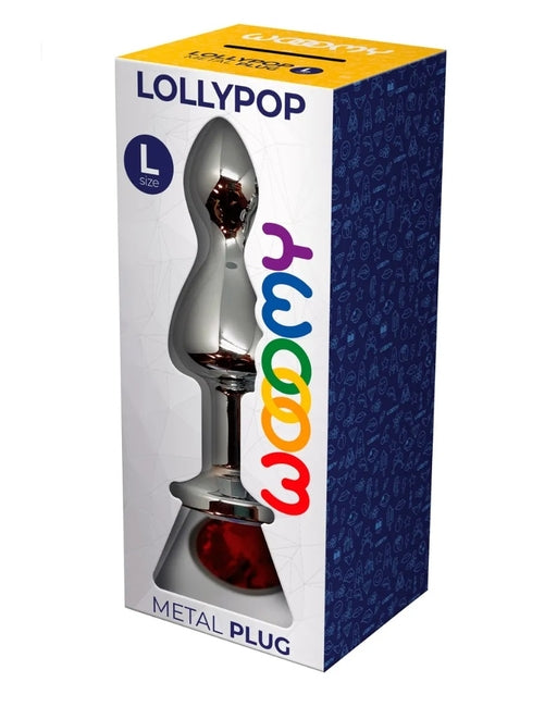 Wooomy Lollypop Double Ball Metal Plug Red Large Secondary image