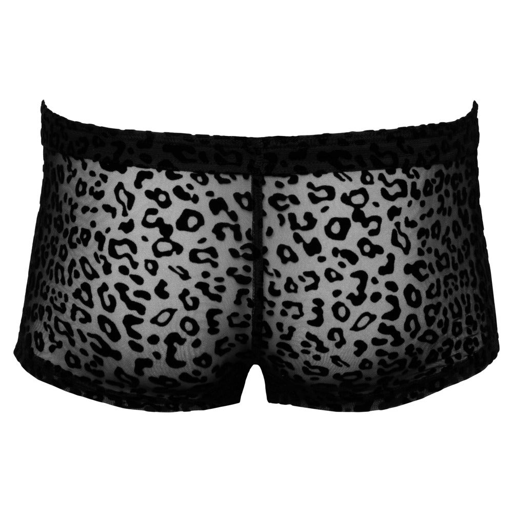 Noir Sheer Animal Print Pants – Form-Fitting Transparent Powernet Pants > Clothes > Mens Briefs