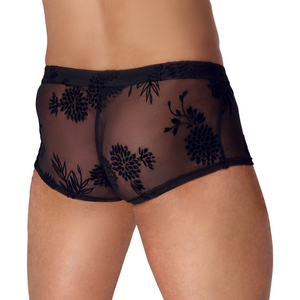 Noir Sheer Floral Lace Pants – Transparent Stretch Lingerie Pants > Clothes > Mens Trunks
