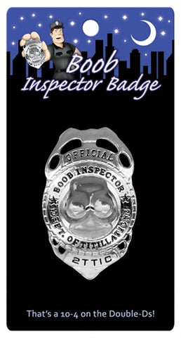 Boob Inspector Badge Silver Bachelor & Bachelorette Items