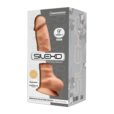 SilexD 9 Inch Model 1 Flesh Dual Density Memory Silicone Dildo with Strong Suction Cup and Harness Compatibility Default Title Dongs Realistic