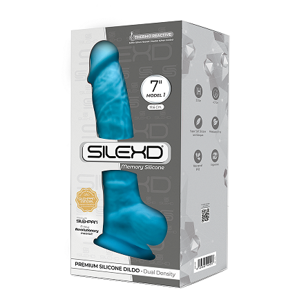 Silexd 7 Inch Model 1 Blue Silicone Dildo with Balls Default Title DONGS
