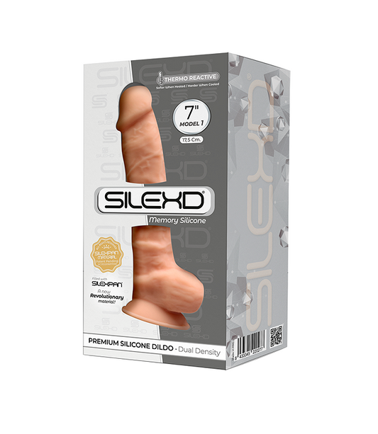 SilexD 7 Inch Model 1 Flesh Dual Density Premium Silicone Dildo with Suction Cup and Harness Compatibility Default Title DONGS