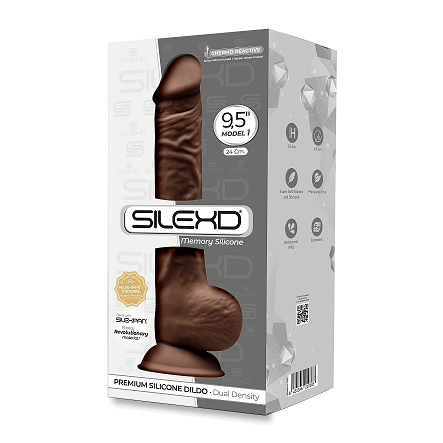 Silexd 9.5 Inch Model 1 Premium Silicone Dildo in Brown Default Title Dongs Realistic