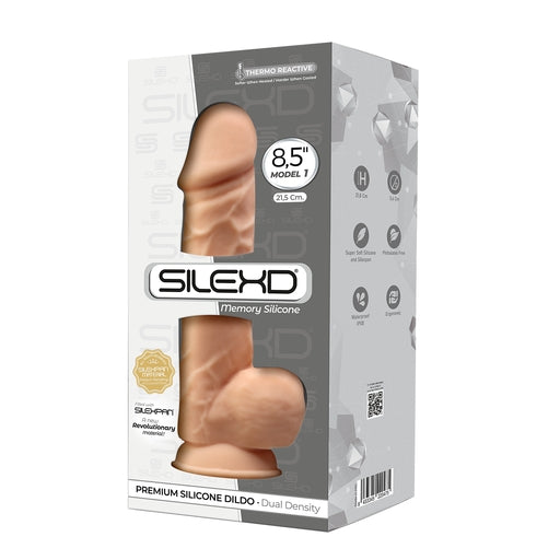 Silexd 8.5 Inch Model 1 Flesh Premium Silicone Dildo Dual Density Thermo Reactive Secondary image