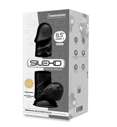 Silexd 8.5 Inch Black Realistic Dual Density Silicone Dildo with Suction Cup Base Default Title Dongs Realistic