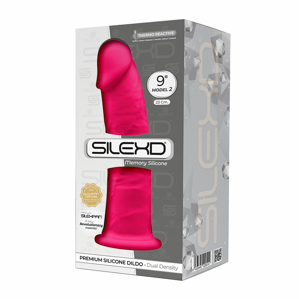 Silexd 9 Inch Model 2 Pink Premium Silicone Dildo Dual Density > Dildos > Large Dildos