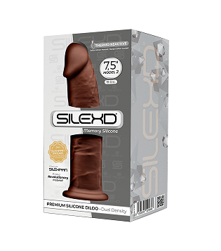 Silexd 7.5 Inch Model 2 Brown Premium Silicone Dildo with Dual Density Default Title DONGS