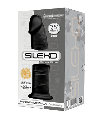 Silexd 7.5 Inch Model 2 Black Premium Silicone Dildo Dual Density Default Title DONGS
