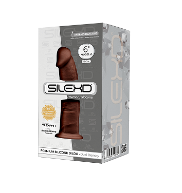 Silexd 6 Inch Model 2 Dildo Brown Premium Silicone Dual Density Adult Sex Toy Default Title Dongs Realistic