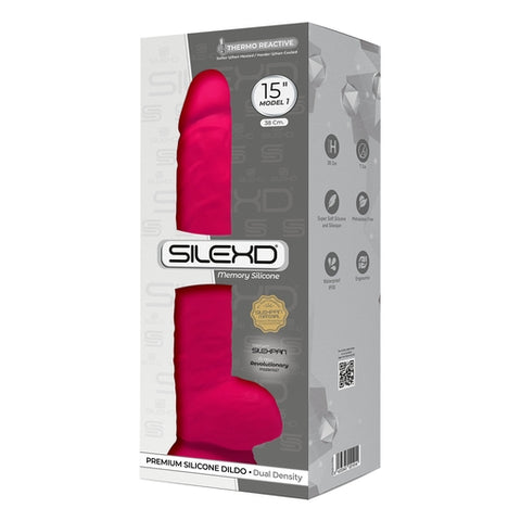Silexd 15 Inch Model 1 Flesh Premium Silicone Dildo with Suction Cup Base