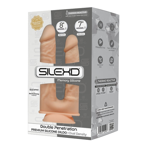 Silexd 8 Inch and 7 Inch Model 1 Double Penetration Premium Silicone Dildo Dual Density Default Title DONGS