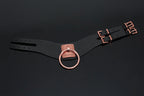 Coquette Collar Black Large Metal Ring Adjustable 13.25-16 Inch Vegan Leather Rose Gold > Bondage Gear > Collars & Leashes
