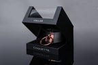 Coquette Collar Black Large Metal Ring Adjustable 13.25-16 Inch Vegan Leather Rose Gold > Bondage Gear > Collars & Leashes