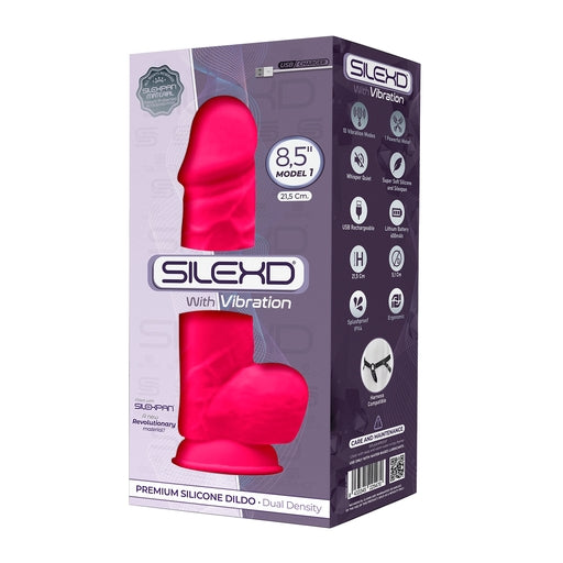 Silexd 8.5 Inch Model 1 Pink Motorized Premium Silicone Dildo with Vibration Default Title DONGS Vibrating