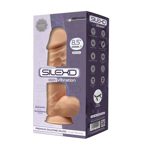 Silexd 8.5 Inch Model 1 Flesh Motor Premium Silicone Dildo with Vibration and Suction Cup Default Title DONGS Vibrating
