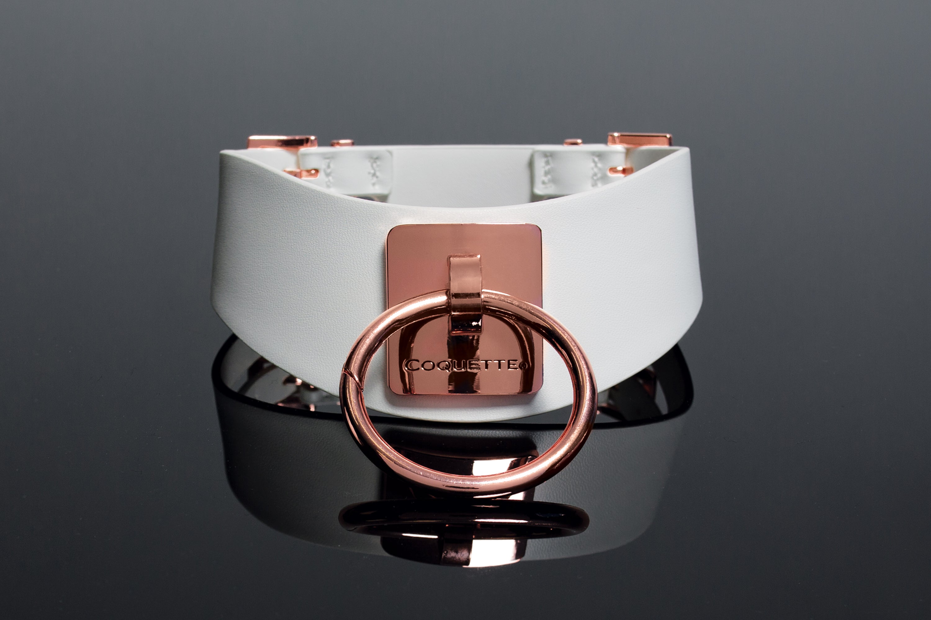 Coquette Pleasure Collection -  23619 - Vegan Leather Collar – White - Stag Shop