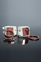 Coquette Pleasure Collection -  23620 - Vegan Leather Handcuffs – White - Stag Shop