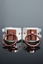 Coquette Pleasure Collection -  23620 - Vegan Leather Handcuffs – White - Stag Shop