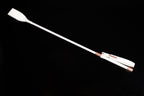Coquette Crop White Vegan Leather Crop with Matte Finish and Rose Gold Metal Charm 23.5 Inch > Bondage Gear > Crops