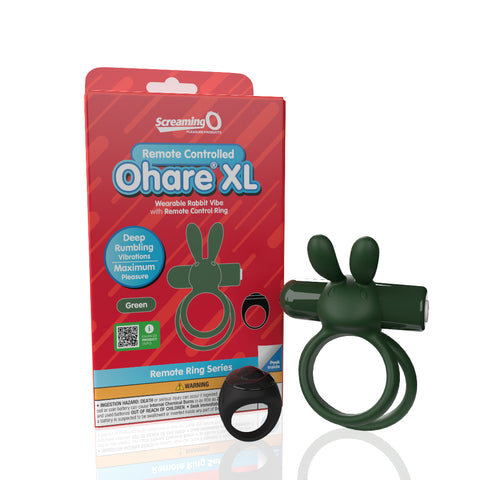 Screaming O Remote Controlled Ohare XL Vibrating Ring Green – Dual Ring Design with Remote Control Cock Rings Vibrating