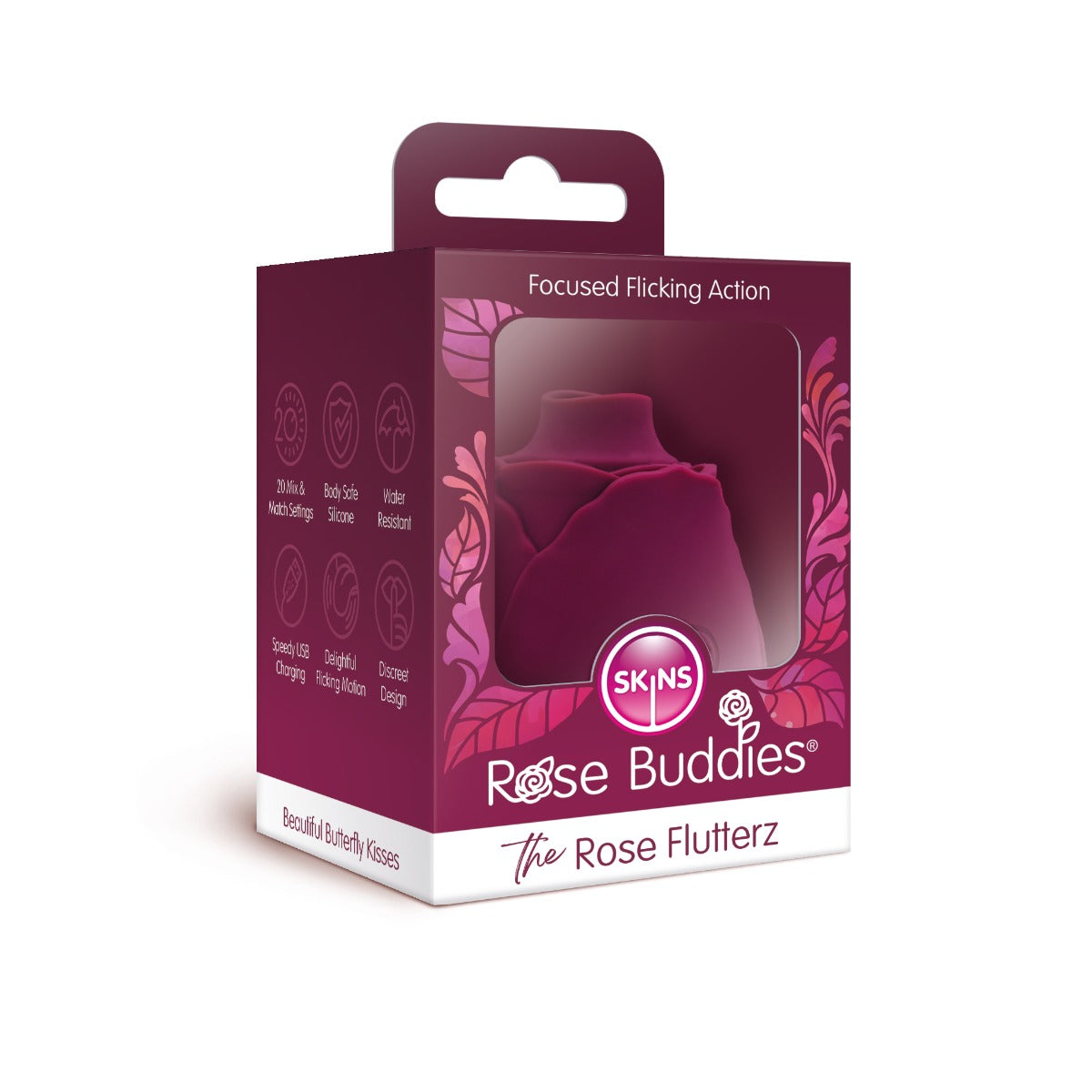 Skins Rose Buddies The Rose Flutters Rechargeable 130g Clitoral Vibrator > Sex Toys For Ladies > Rose Stimulators
