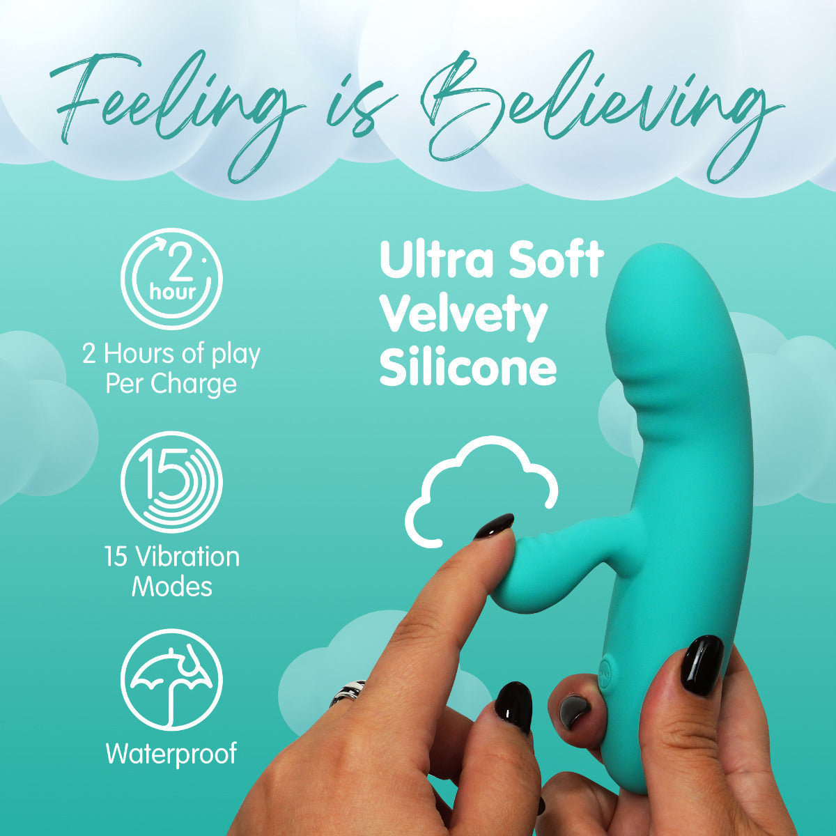 Skins Touch The Rabbit 155mm Silicone Vibrator | Dual Stimulation > Vibrators > Ladies > Rabbit