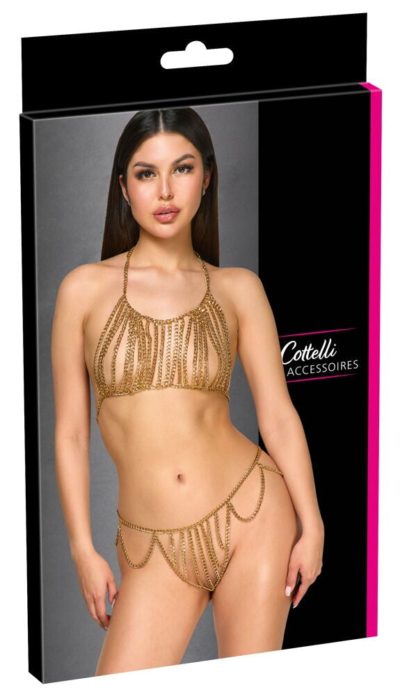 Cottelli Top Set Chain Gold – Crotch Chain Lingerie Set Default Title > Clothes > Body Jewellery (Non Piercing) Main image