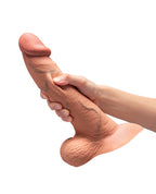 b-Vibe Slipskin Realistic Silicone Dildo 9 Inch Curved Mocha > Dildos > Large Dildos