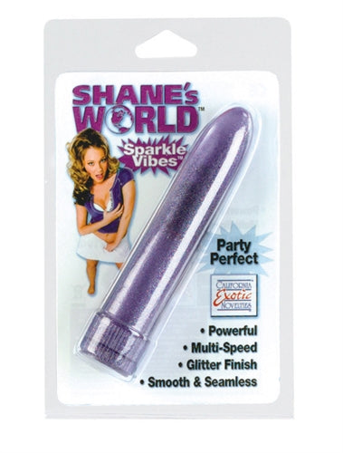 Shane's World Sparkle Vibe Purple 4.5 Inch Compact Multi-Speed Vibrator with Glitter Finish Vibrators - G Spot