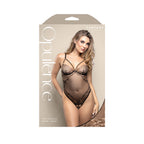Opulence Crotchless Pearl Teddy – Embroidered Mesh Lingerie S/M Size > Clothes > Teddies