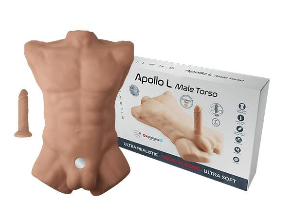 Silexd 7 Inch Apollo Torso and Dildo Liquid Silicone Caramel Adult Sex Toy Default Title DOLLS