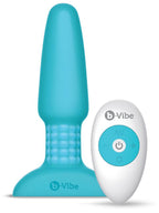 b-Vibe Rimming Plug 2 Teal Rotating and Vibrating Remote Control Anal Plug > Anal Range > Vibrating Butt Plugs