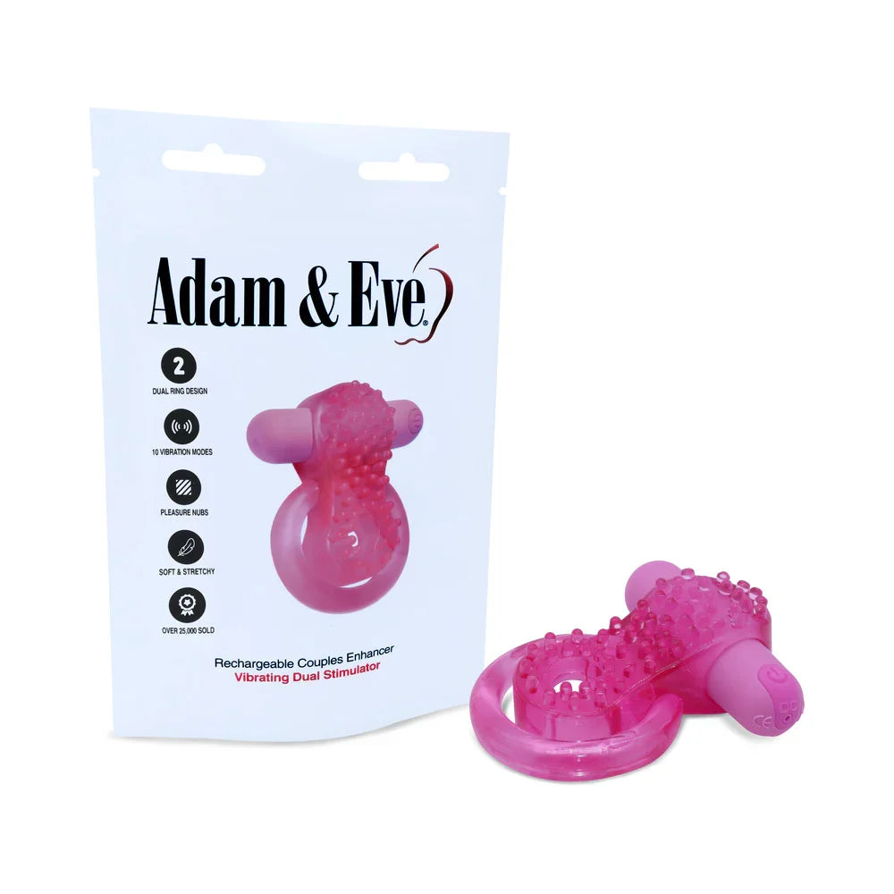 Adam & Eve Rechargeable Couples Enhancer – Rechargeable Cock And Balls Ring > Cock Ring > Vibrating