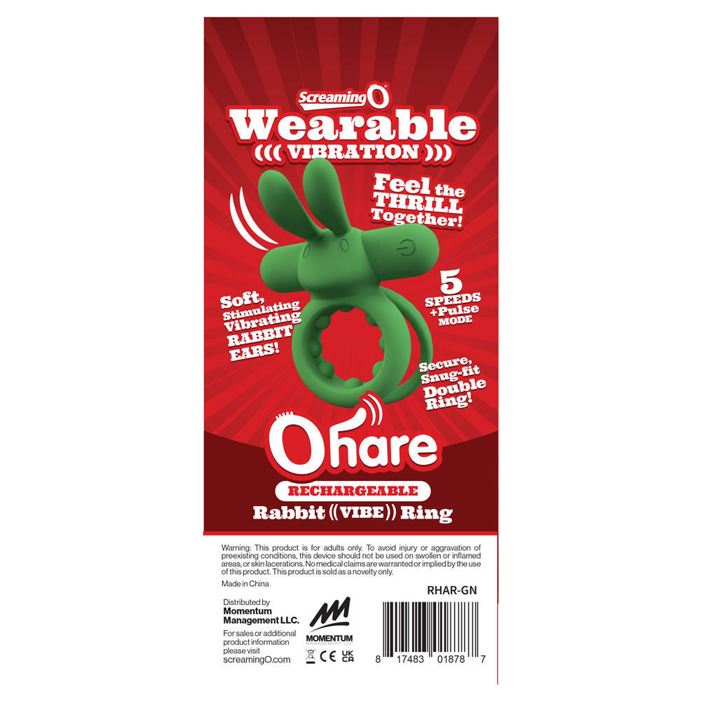 Ohare (Black | Blue | Green) – Rechargeable Silicone Rabbit Vibrating Cock Ring > Cock Ring > Vibrating