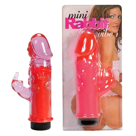 Mini Rabbit Vibe - Hot  12.7 cm (5'') Vibrator with Rabbit Stimulator