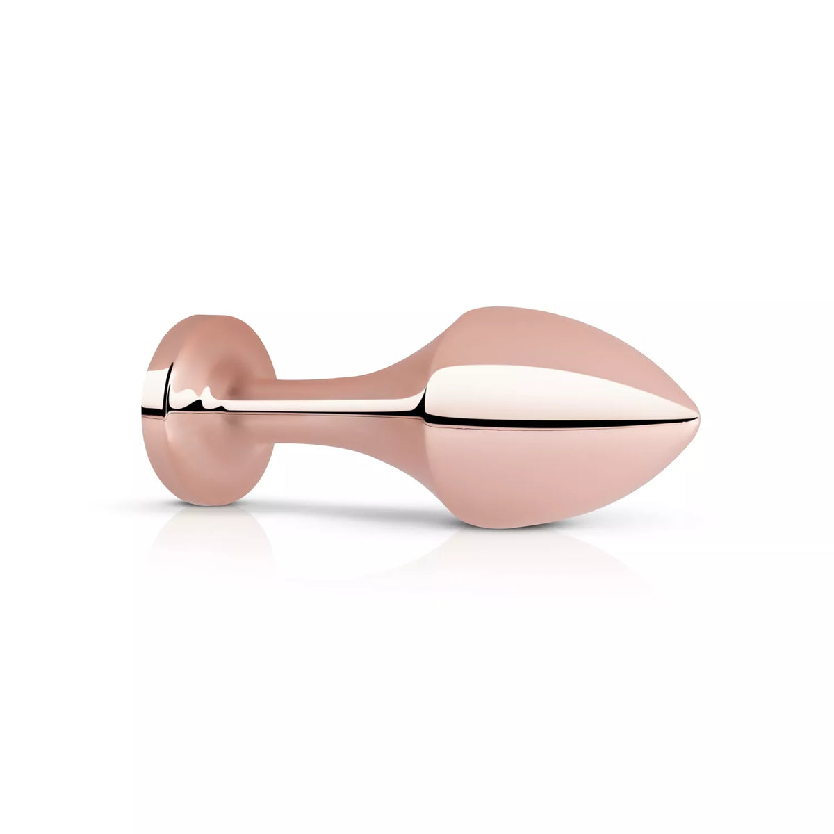 Rosy Gold Nouveau Butt Plug Aluminum Geometric Design with Black Crystal Accent > Anal Range > Butt Plugs