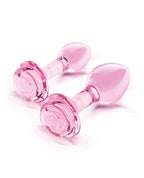 b-Vibe Pink Roses Glass Butt Plug Training Set > Glass > Toys