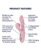 Satisfyer Pro+ Air Pulse G-Spot Vibrator Battery Series Rosa